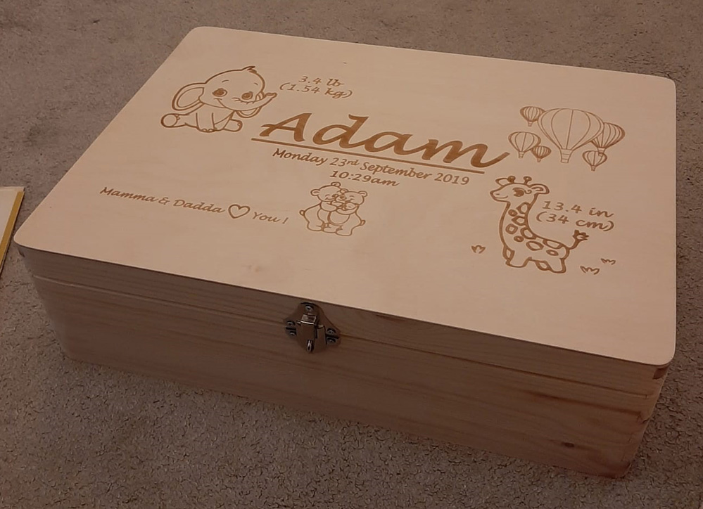 Large Wooden Keepsake Box – 40cm x 30cm x 13cm