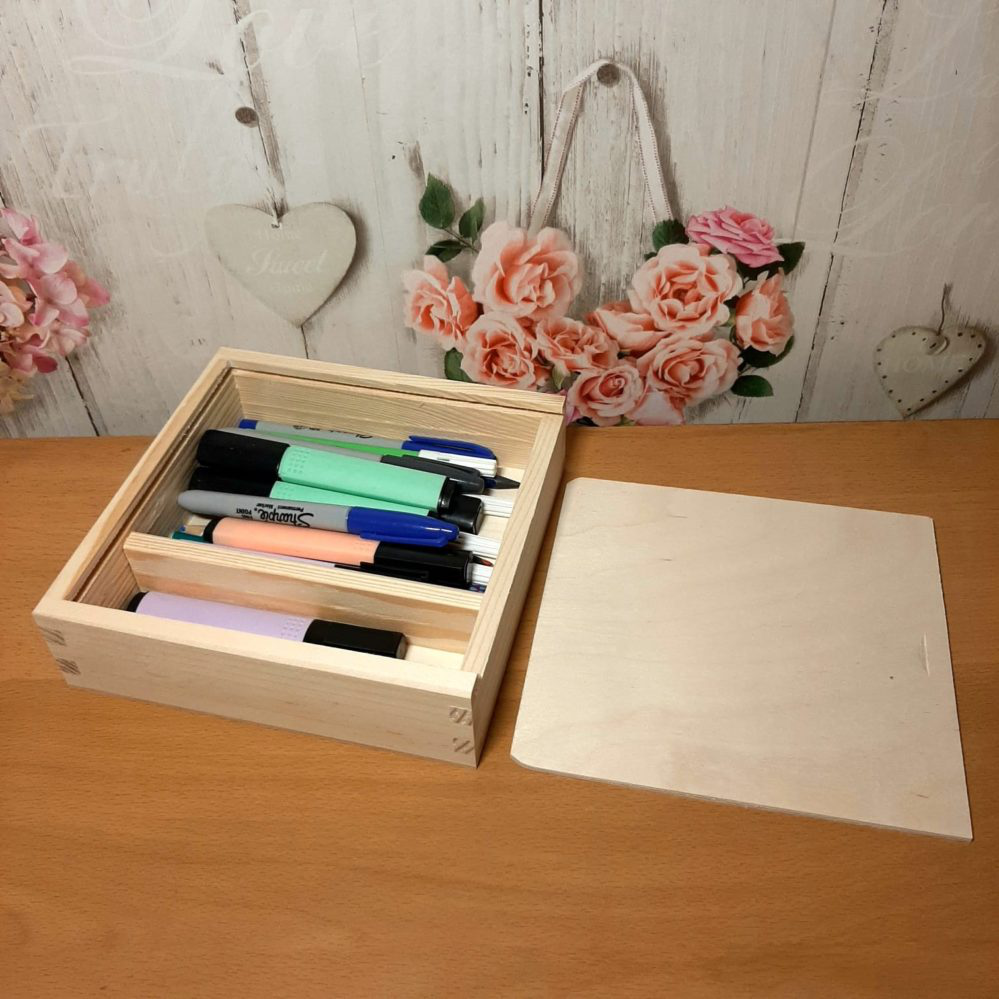 Small Wooden Art Box - Inside