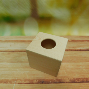 Wooden Tissue Box – Cube – 13cm x 14.5cm x 14cm