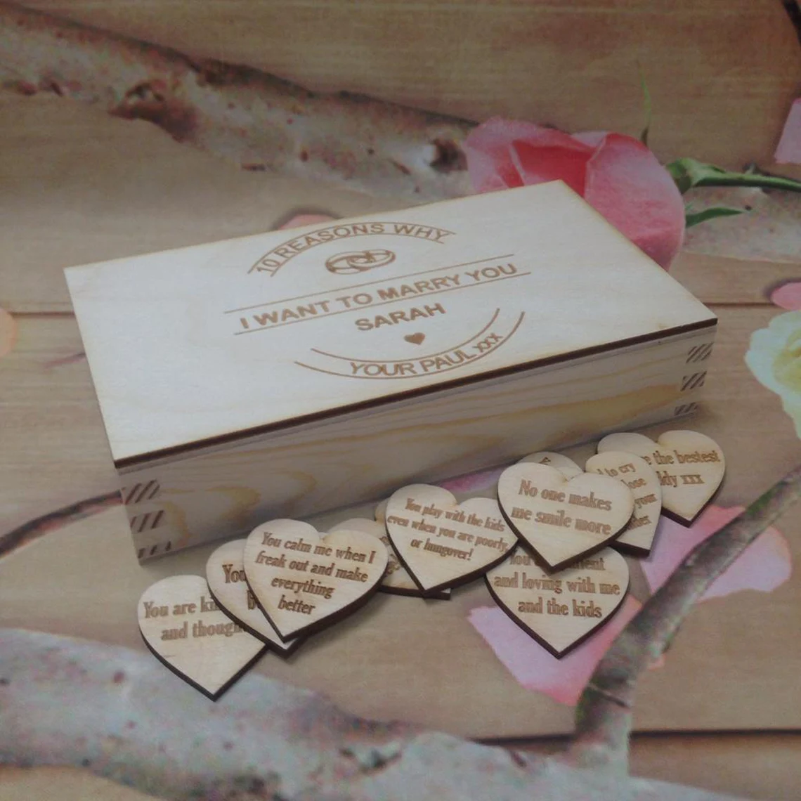 10 Reasons Why I Want to Marry You Wooden Box