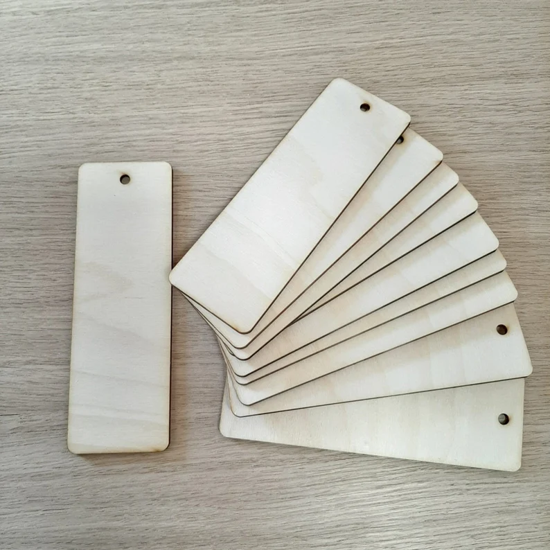 Blank Wooden Bookmarks - Set of 10