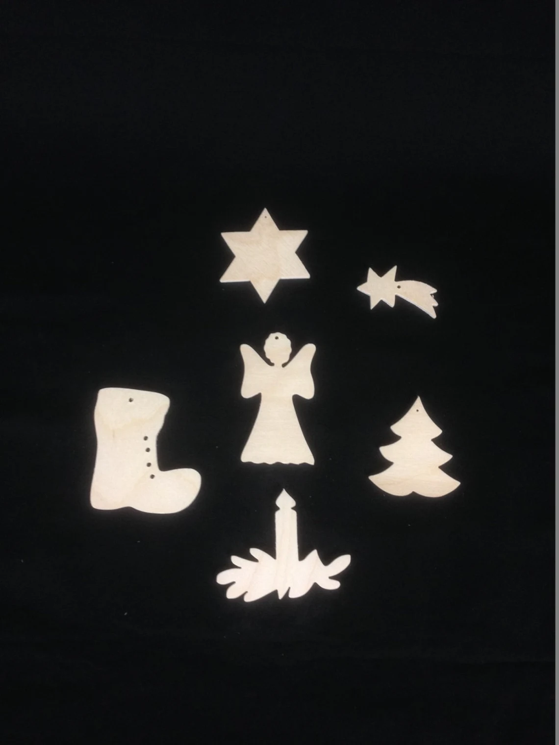 Blank Wooden Christmas Shape Tags