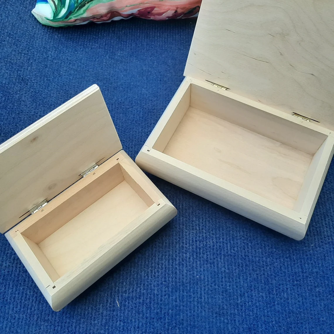 Blank Wooden Keepsake Box with Lid - Close Up