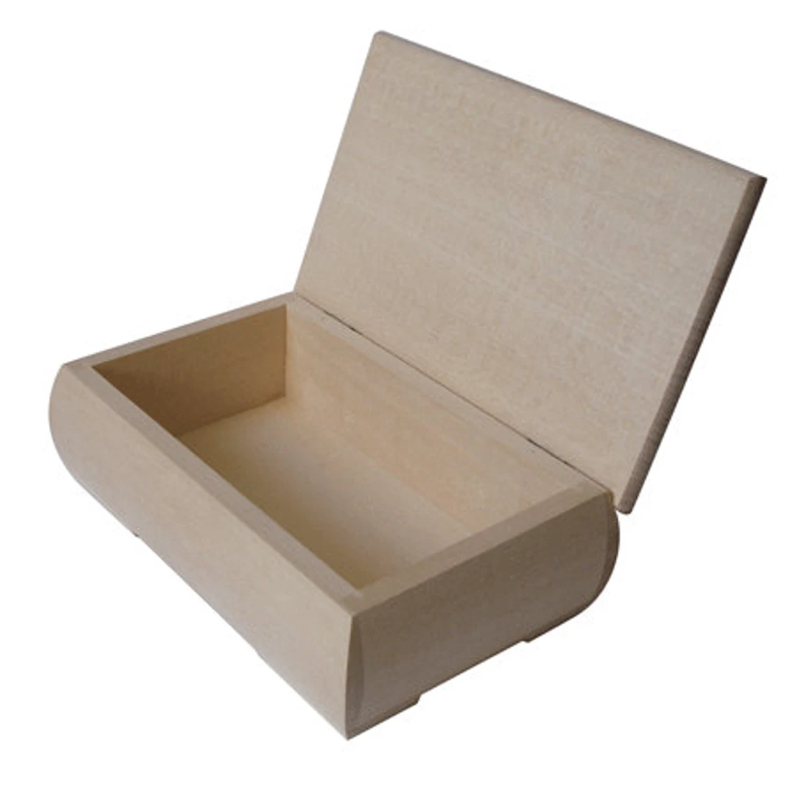 Blank Wooden Keepsake Box with Lid - White Background