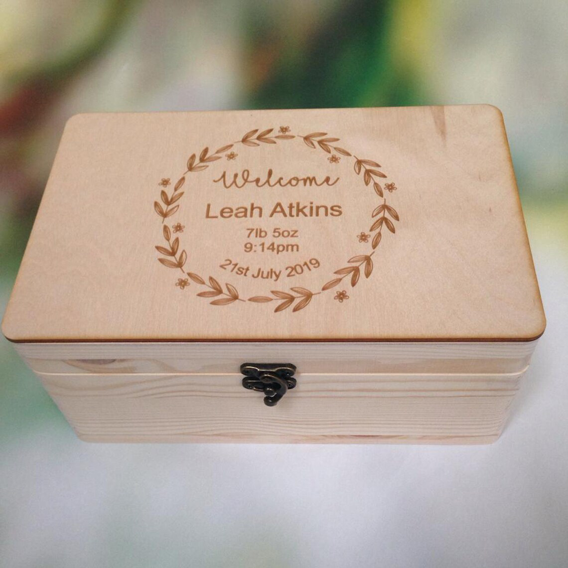 Custom Named Wooden Box - Welcome