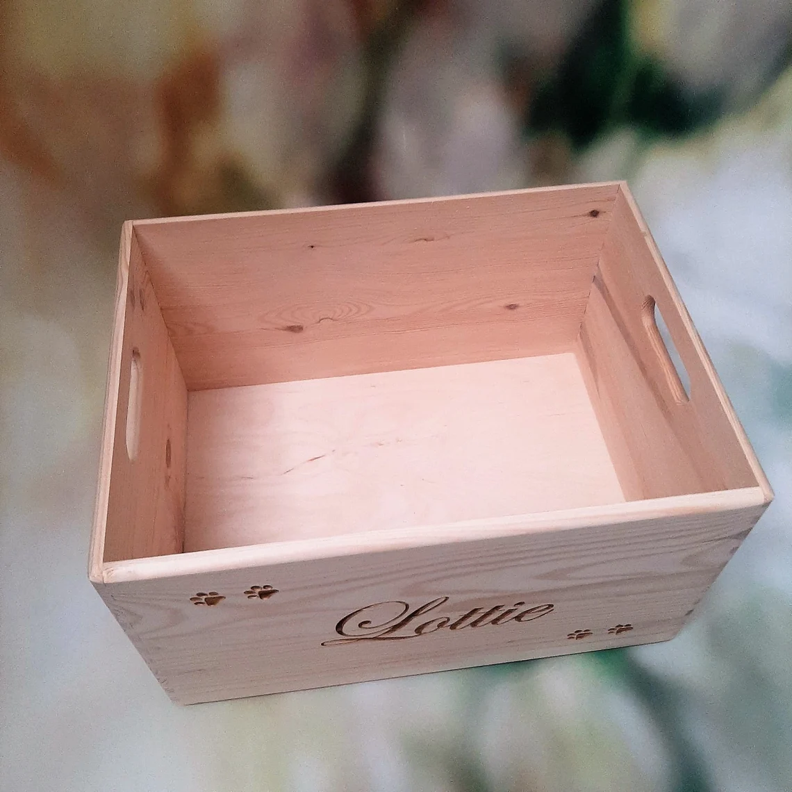 Customised Large Pet Toy Box With Handles - Inside