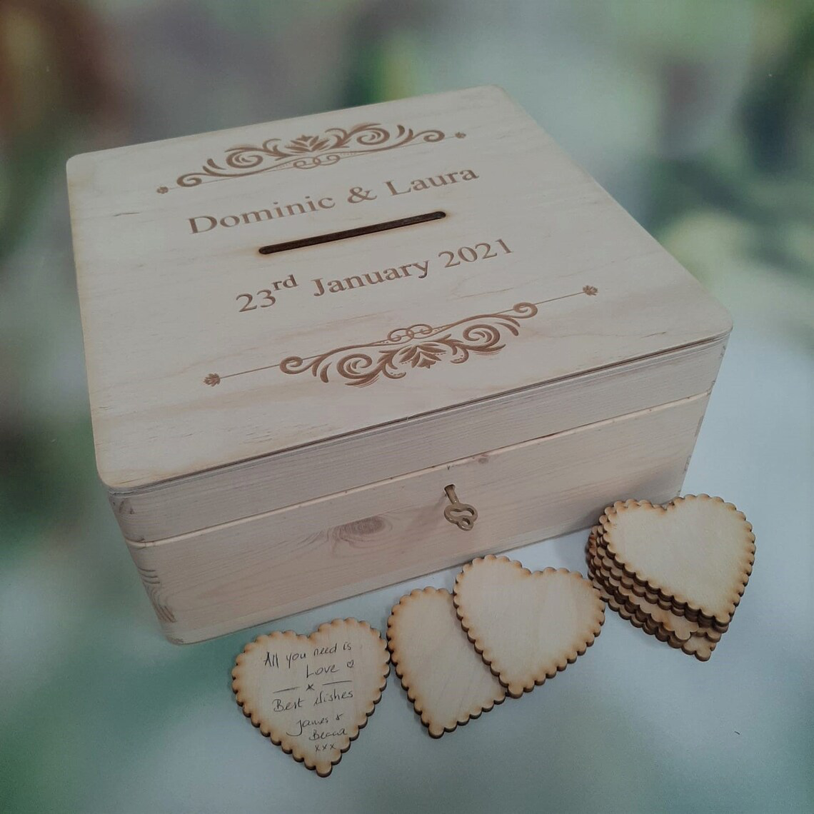 Customised Wooden Wedding Card Box