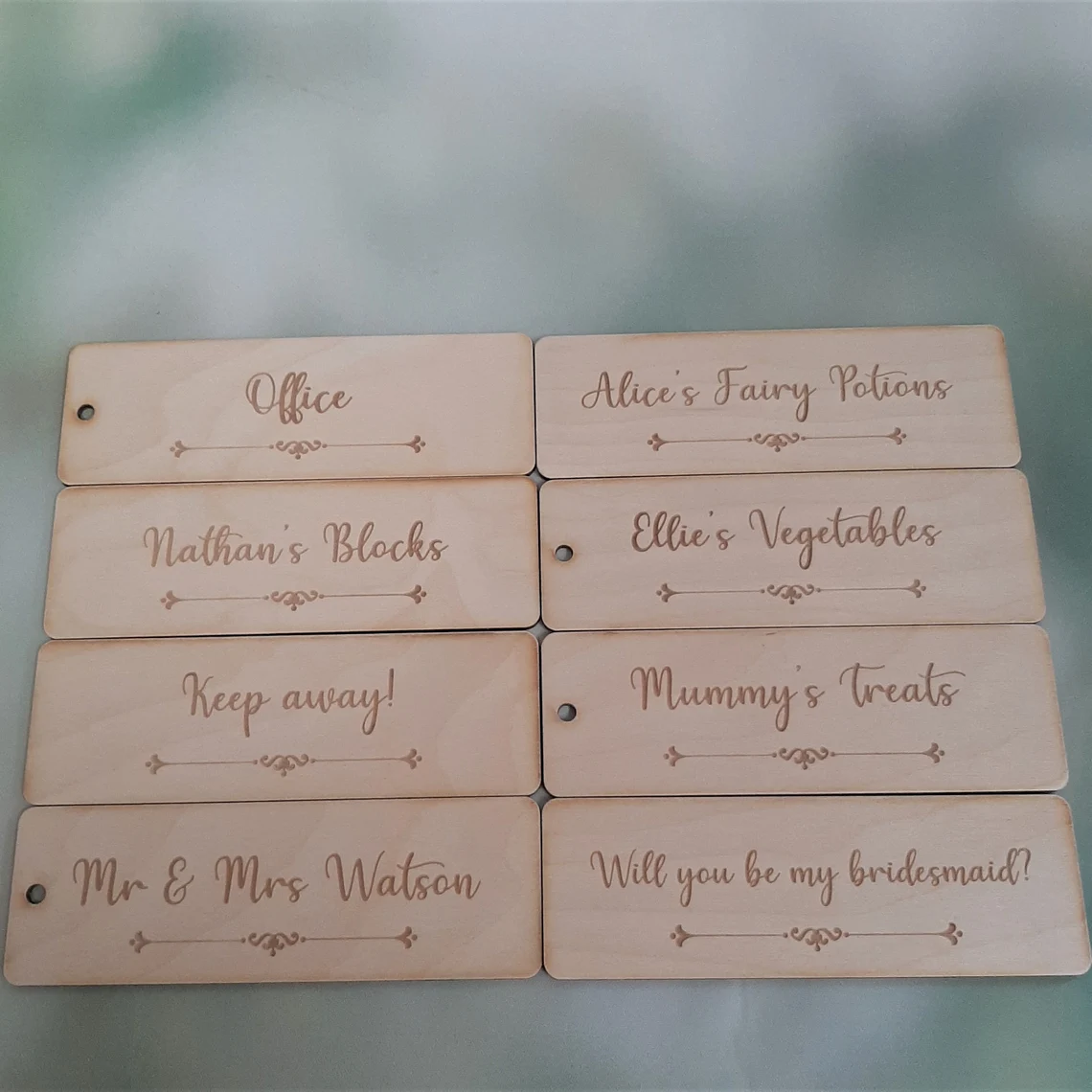 Engraved Wooden Tags