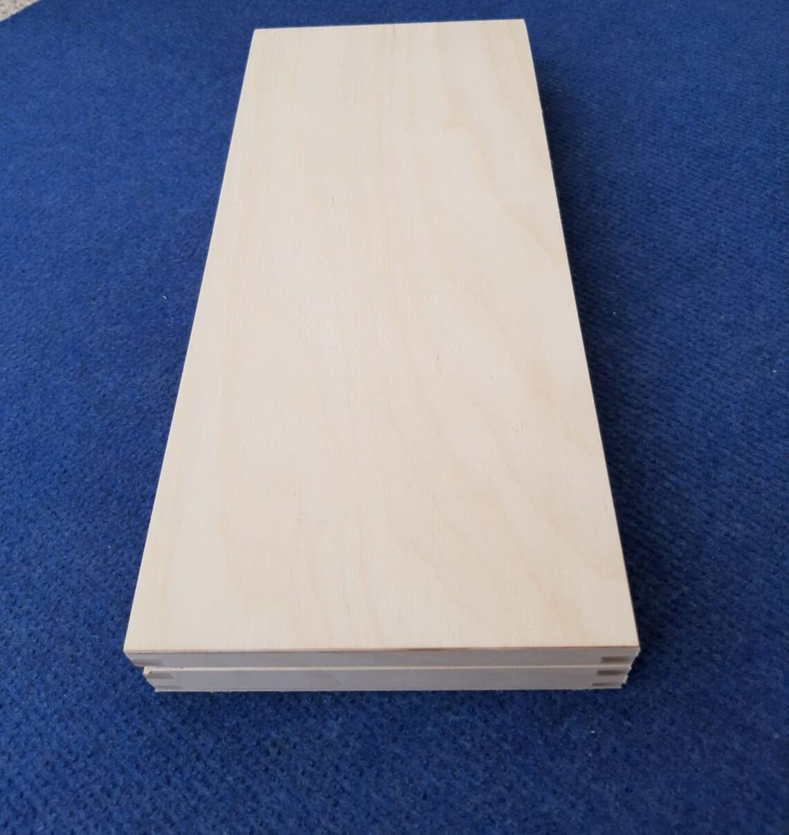 Flat Wooden Storage Box Case - Side View