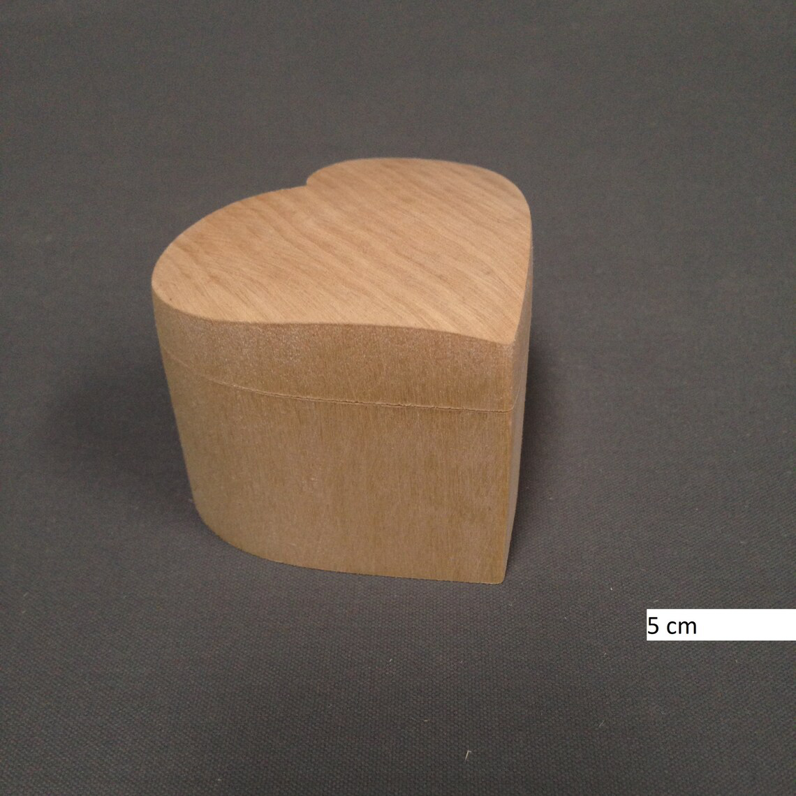 Heart Shaped Wooden Ring Box - 5cm