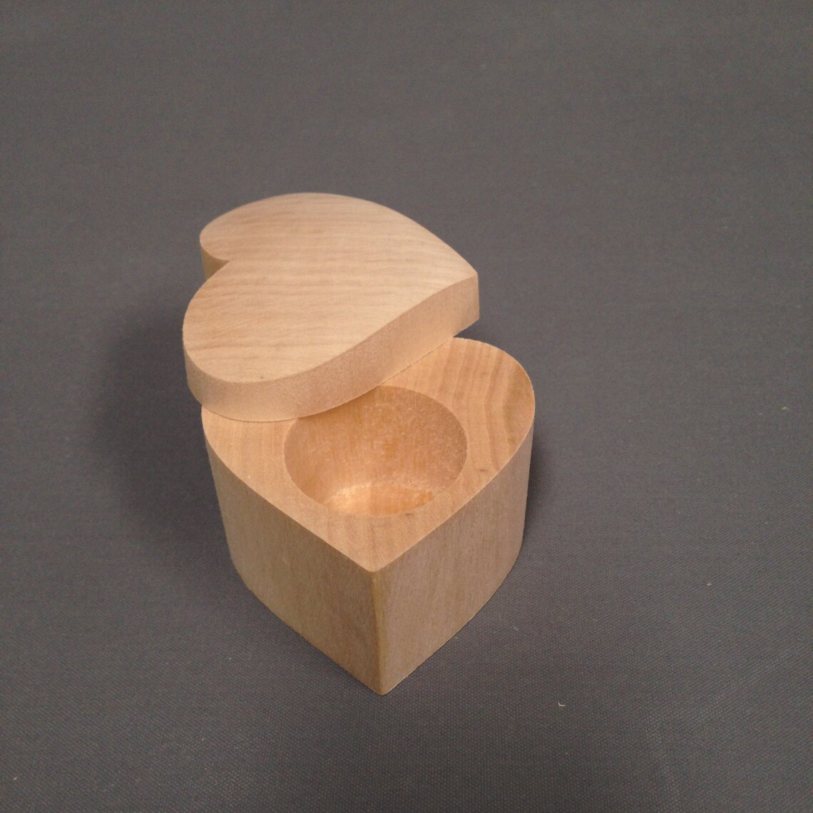 Heart Shaped Wooden Ring Box - Alternative Angle