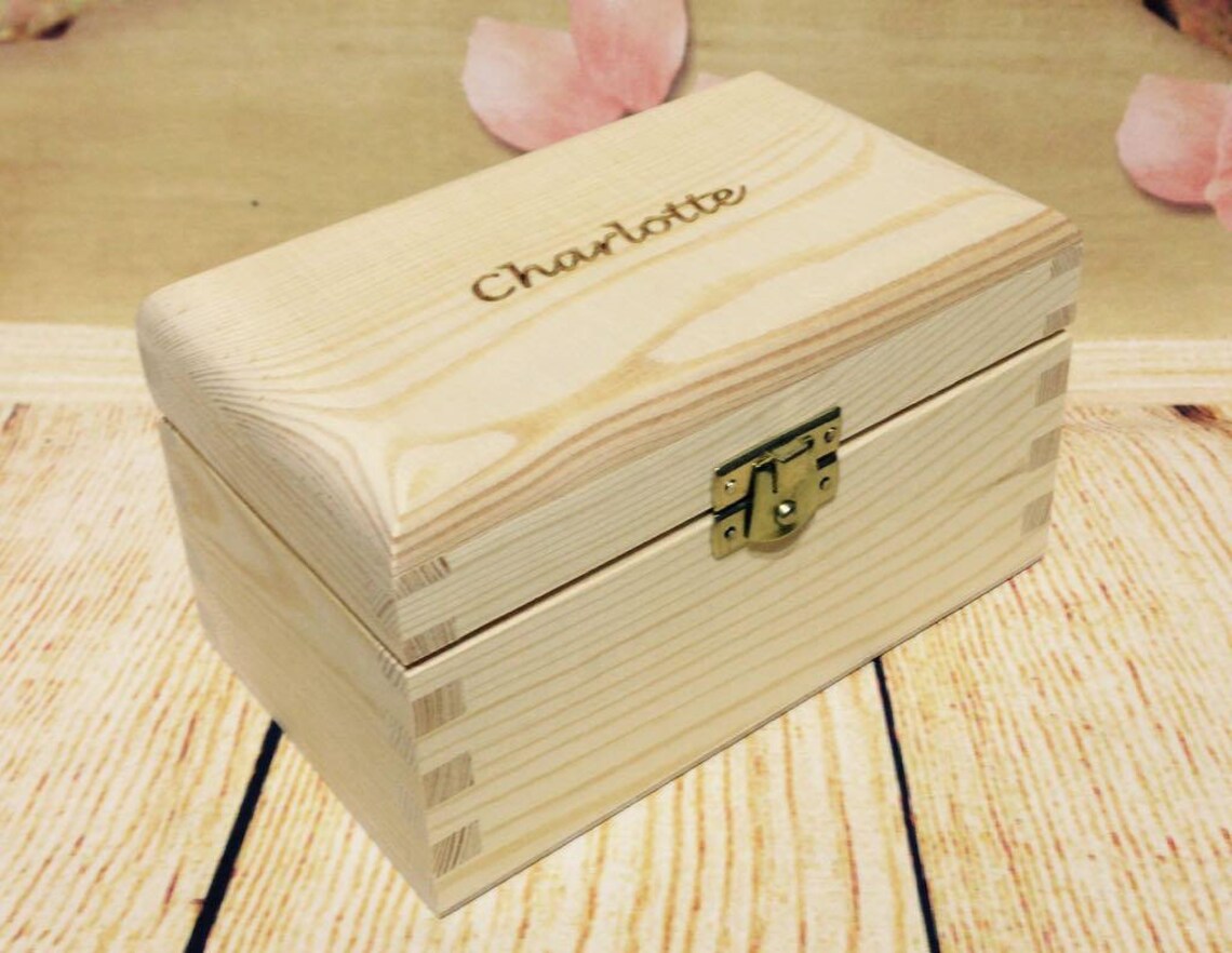Laser Engraved Wooden Tea Bag Box with Compartments