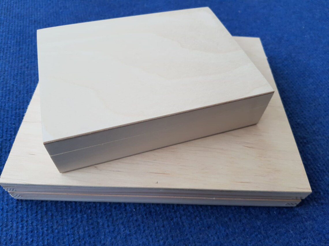 Magnetic Closure Flat Wooden Storage Box - Both Sizes