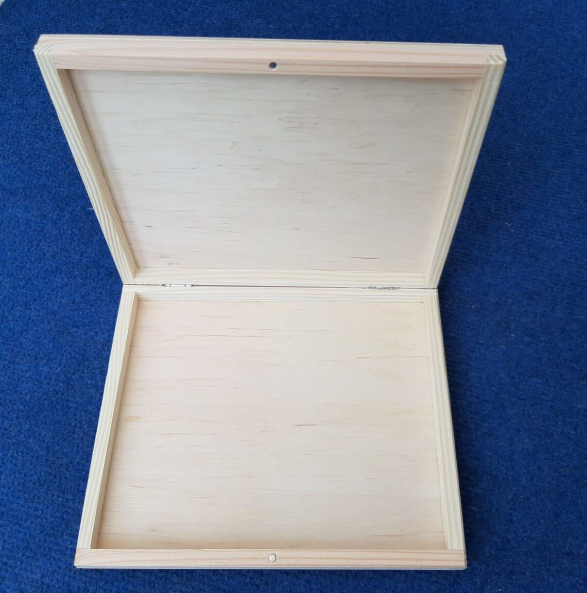 Magnetic Closure Flat Wooden Storage Box - Inside