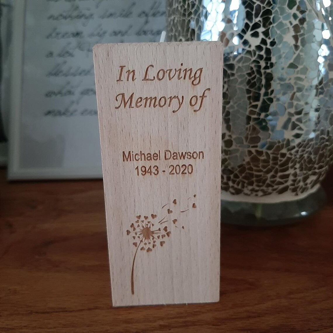 Personalised In Loving Memory Tealight Holder - Dandelion
