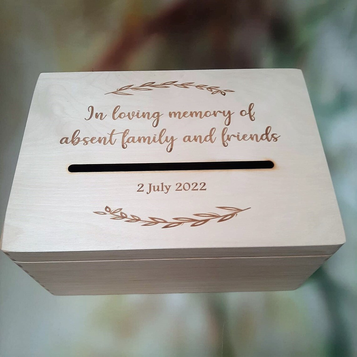 Personalised Large Lockable Card Box - Top