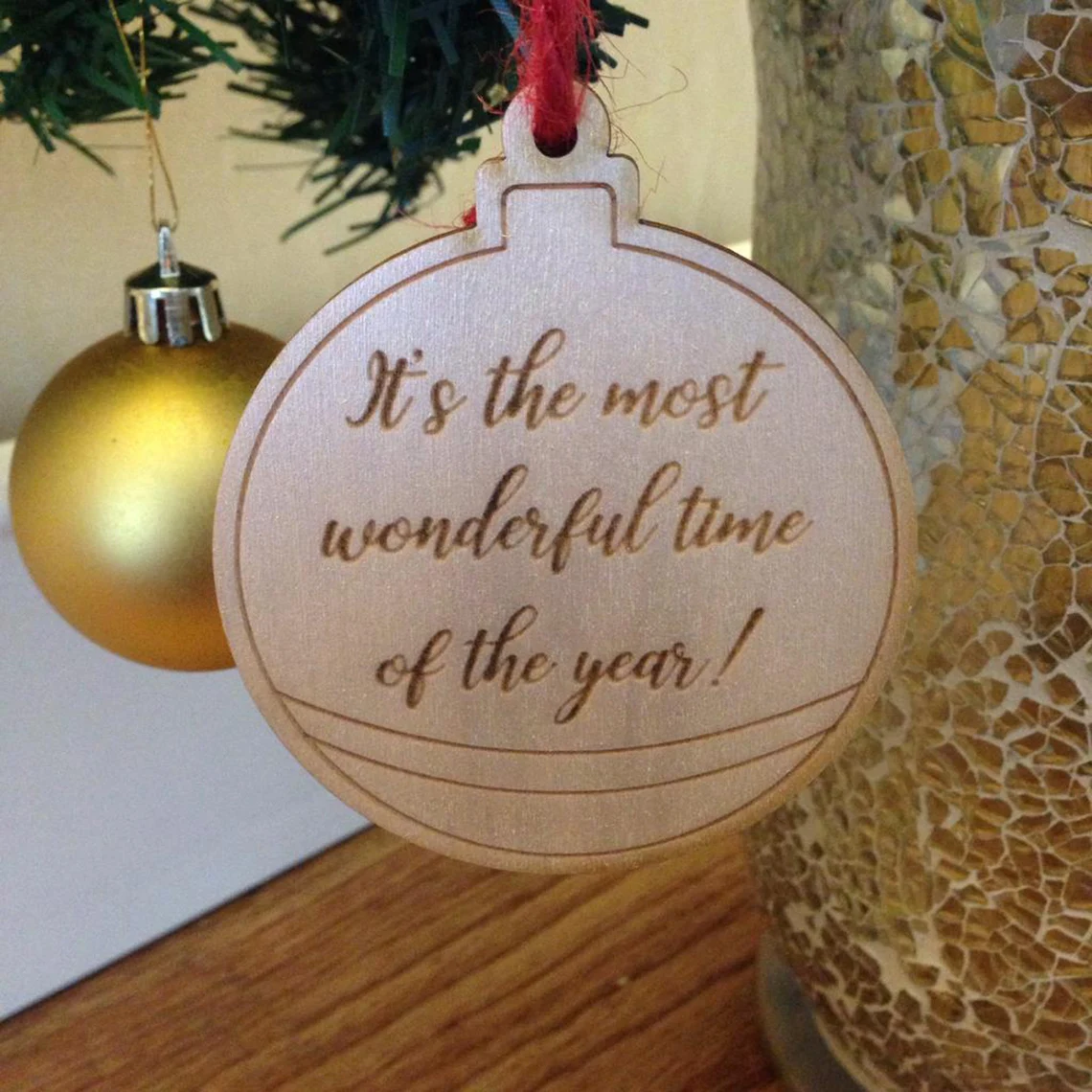 Personalised Painted Wooden Christmas Baubles - Example