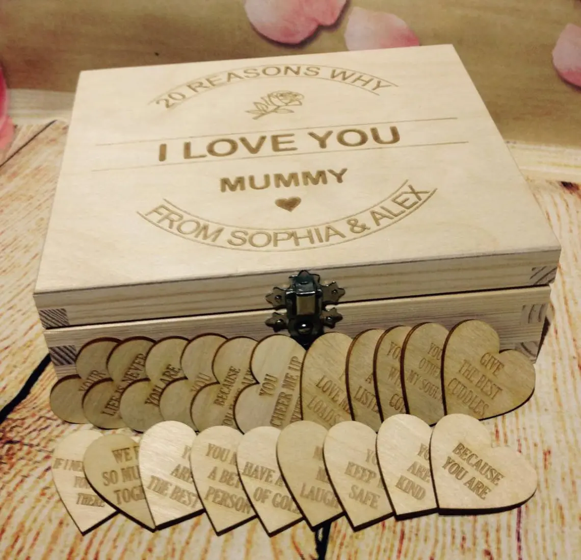 Personalised Reasons Why Wooden Box - Everything Included