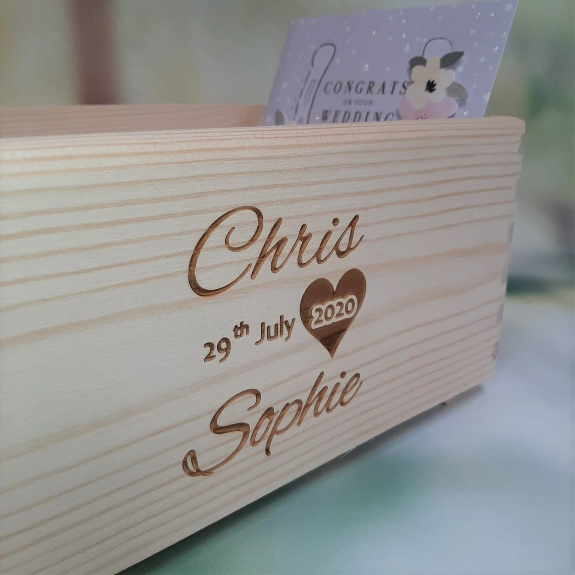 Personalised Wedding Card Crate - Alternative Angle