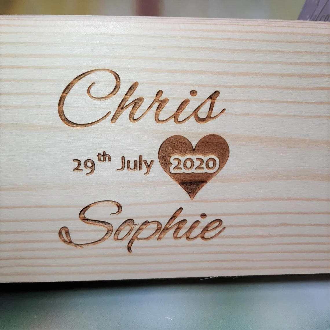 Personalised Wedding Card Crate - Engraving