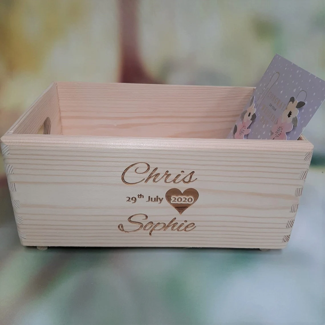 Personalised Wedding Card Crate - Front