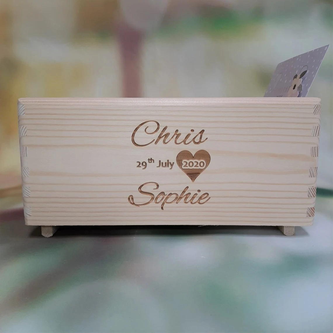Personalised Wedding Card Crate - Side View 2