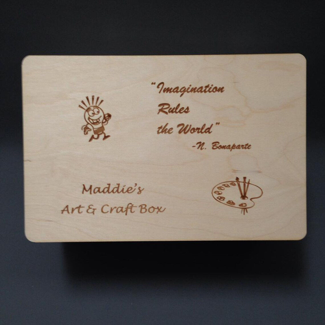 Personalised Wooden Art and Craft Box - Engraving