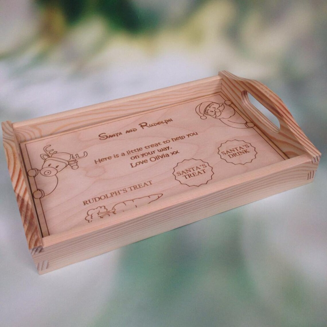 Personalised Wooden Christmas Eve Serving Tray