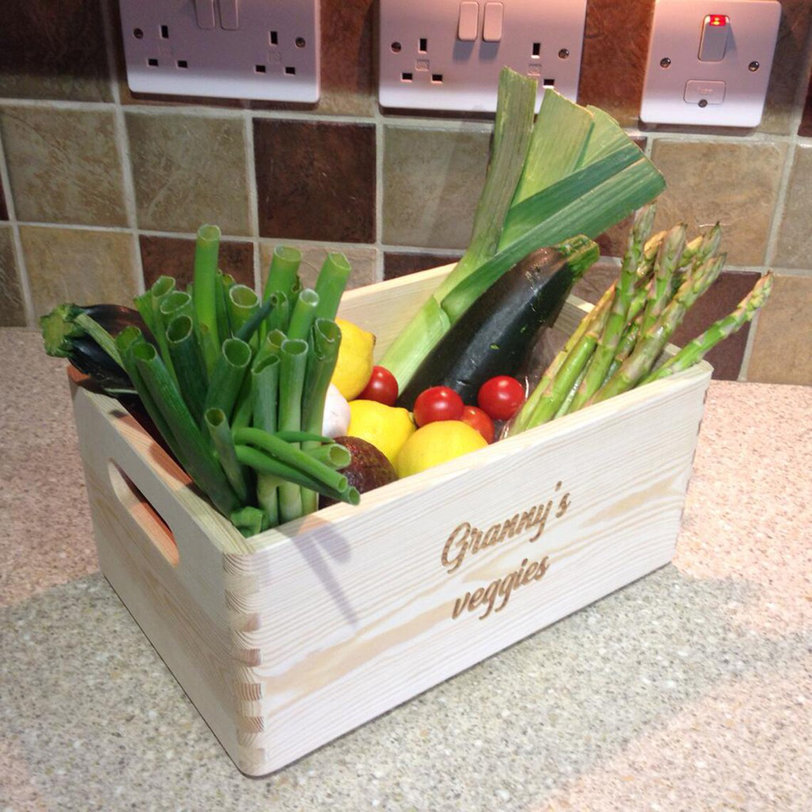 Personalised Wooden Vegetable Crate