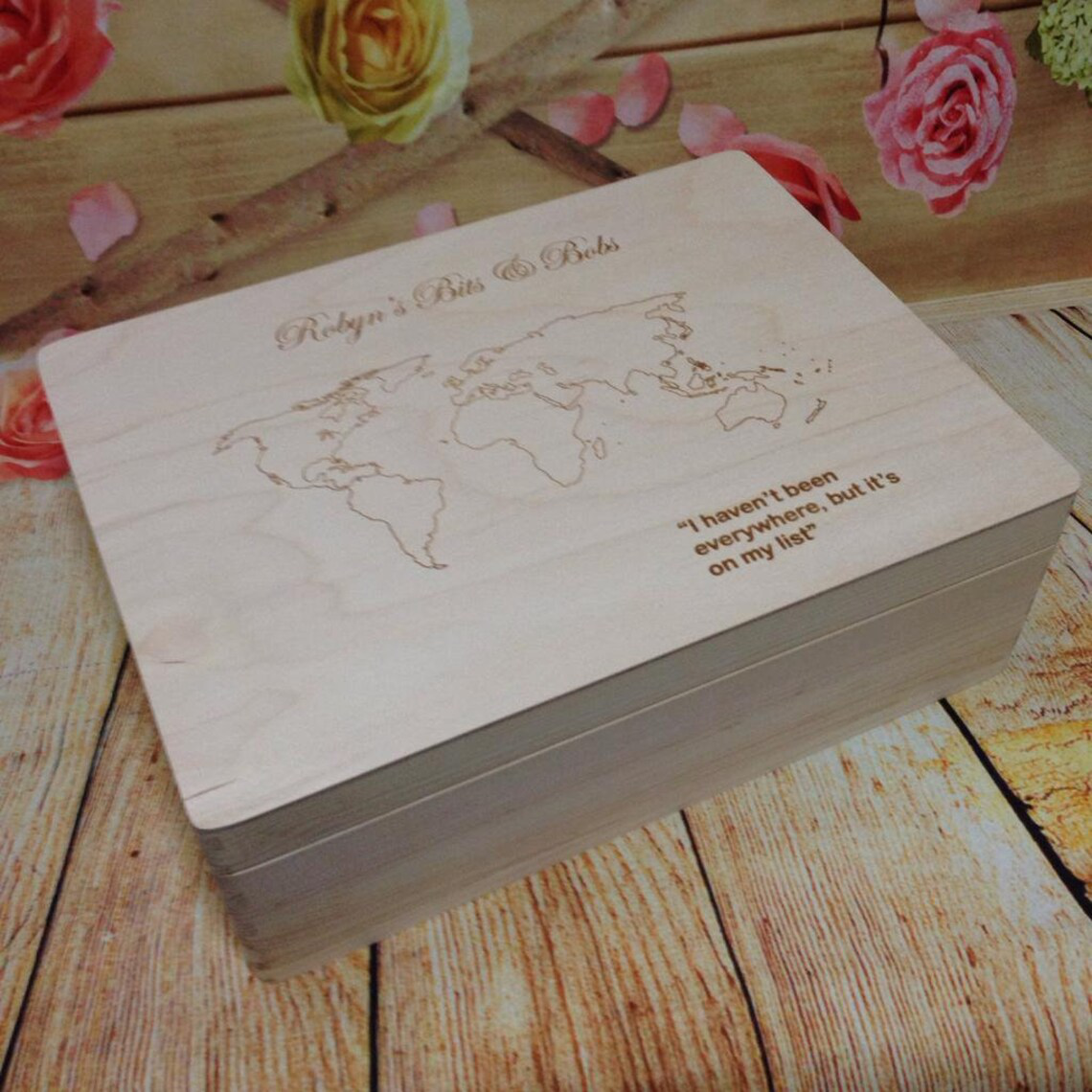 Personalized Wooden Memory Travel Box