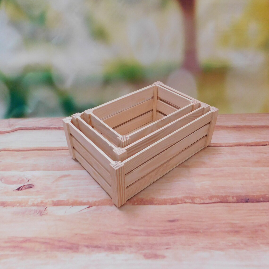 Plain Wooden Open Crate - All 3