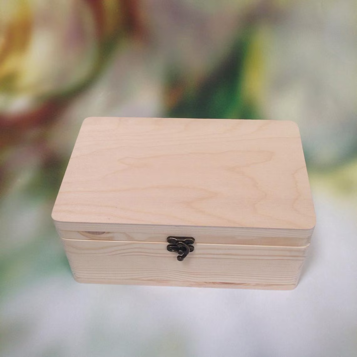 Small Plain Wooden Box - Top View