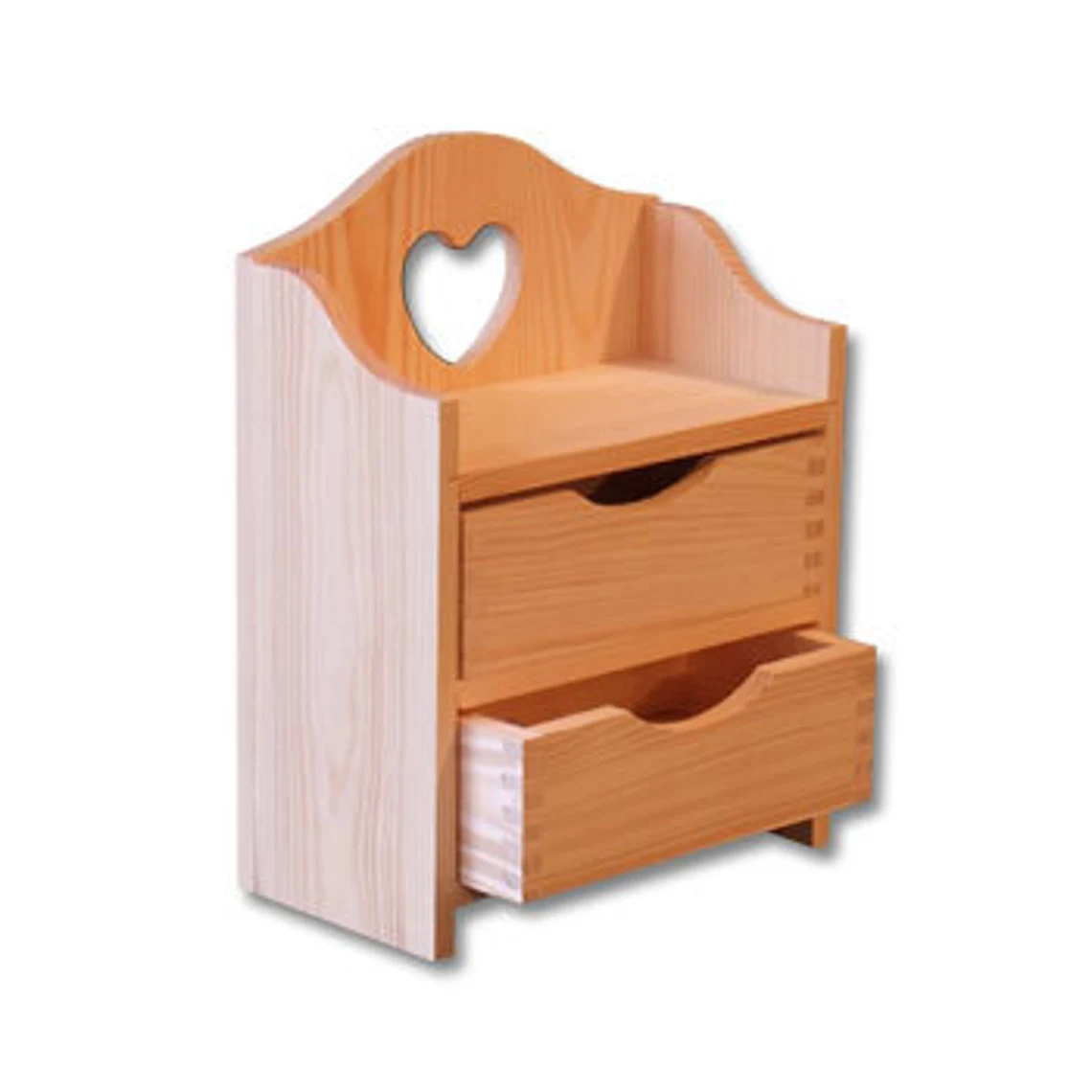 Unpainted Wooden Jewellery Case With Drawers