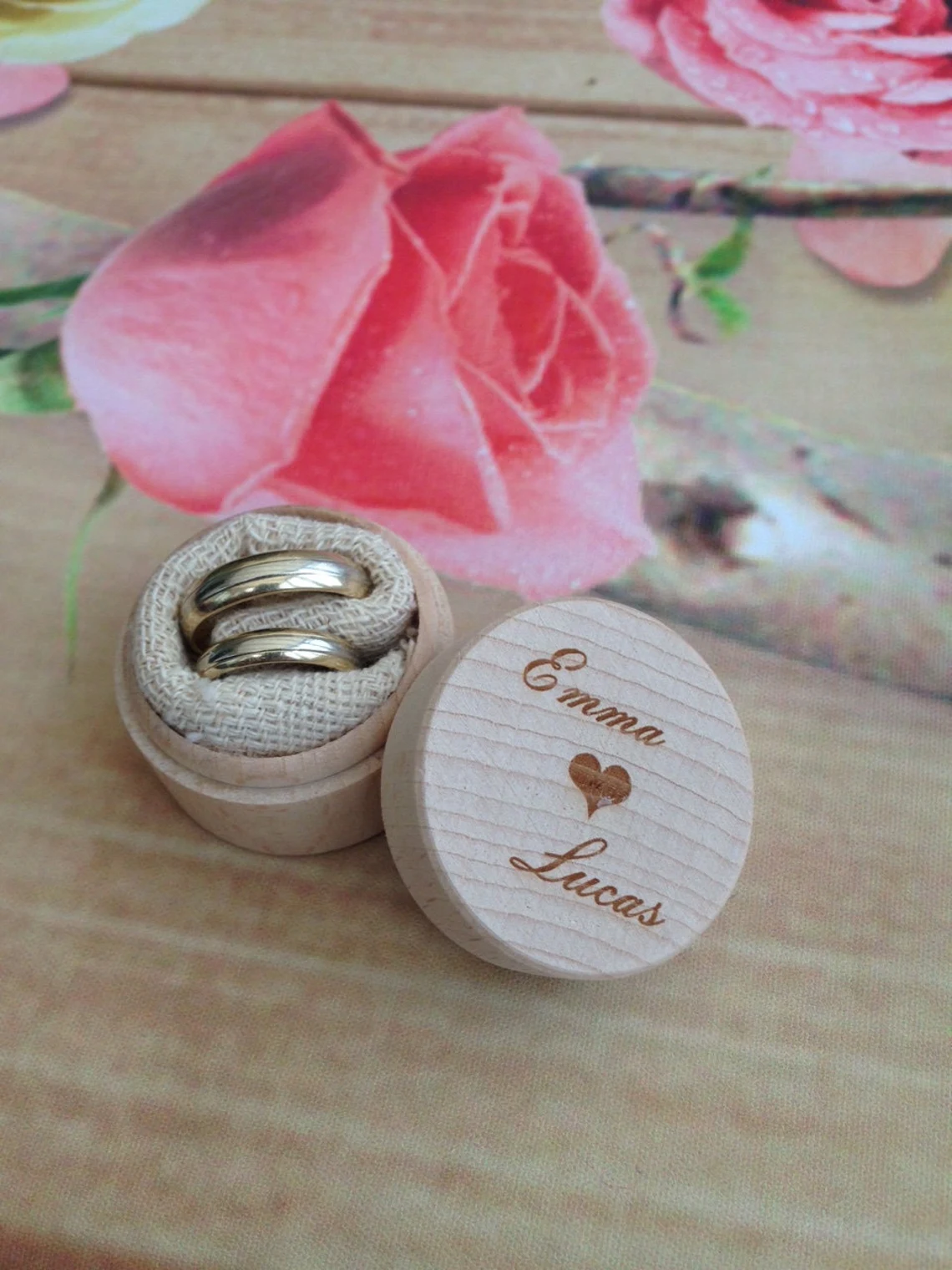 Wedding Ring Or Engagement Proposal Small Wooden Box