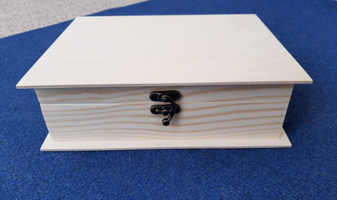 Wooden Book Shaped Box With Clasp