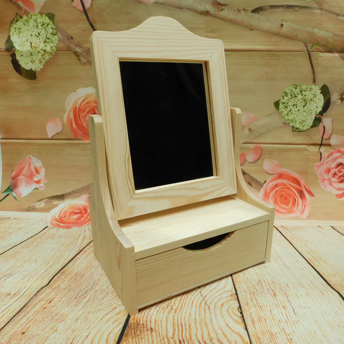 Wooden Dressing Table Vanity with Mirror