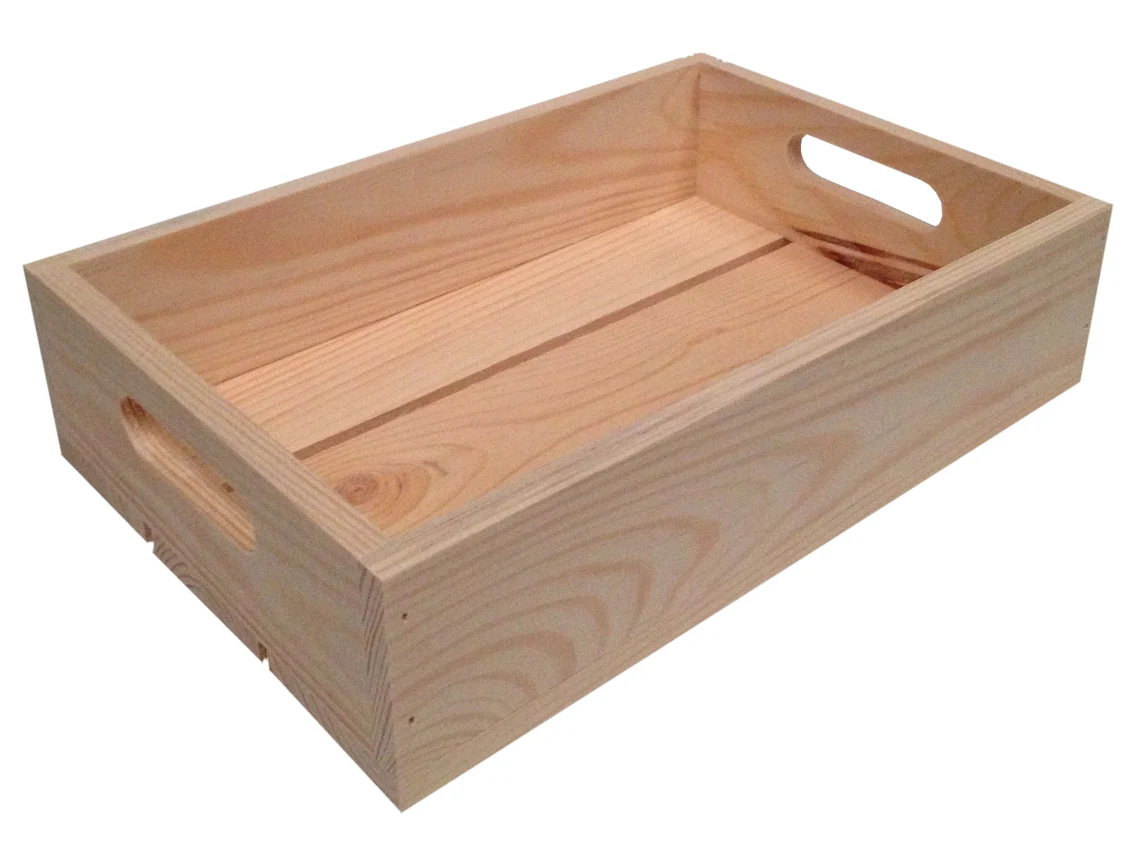 Wooden Storage Crate With Handles